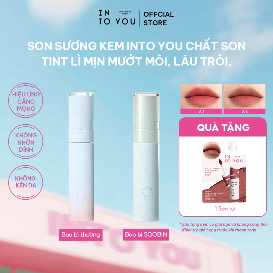 [LIVE] Son Tint Watery INTO YOU chất son tint lì mịn mướt môi, lâu trôi, không gây khô môi 3g