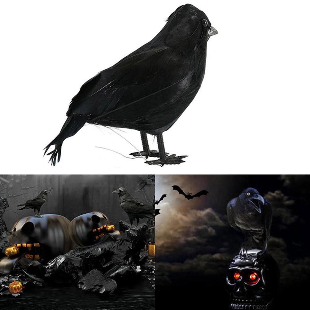 Simulate Black Crow Animal Model Toy Realistic Bird Animal Toy Children Model O2Y9
