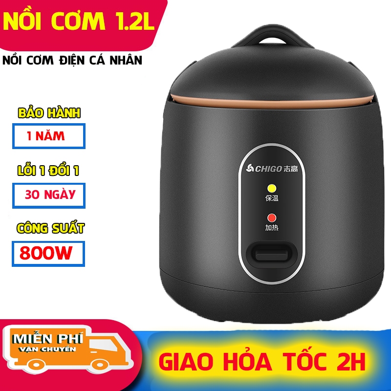 [BH 1NĂM] Nồi Cơm Điện Mini Chống Dính ZODAN/CHIGO C889, Nấu Hầm Súp Cháo Đa Năng, Dung Tích 1,2L