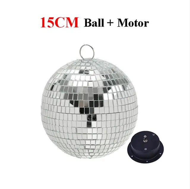 yingke Dia15cm 25cm 30cm Reflective Glass Mirror Disco Ball With Rgb Beam Pinspot Lamp Home Party Nightclub Wedding Disco Stage Light