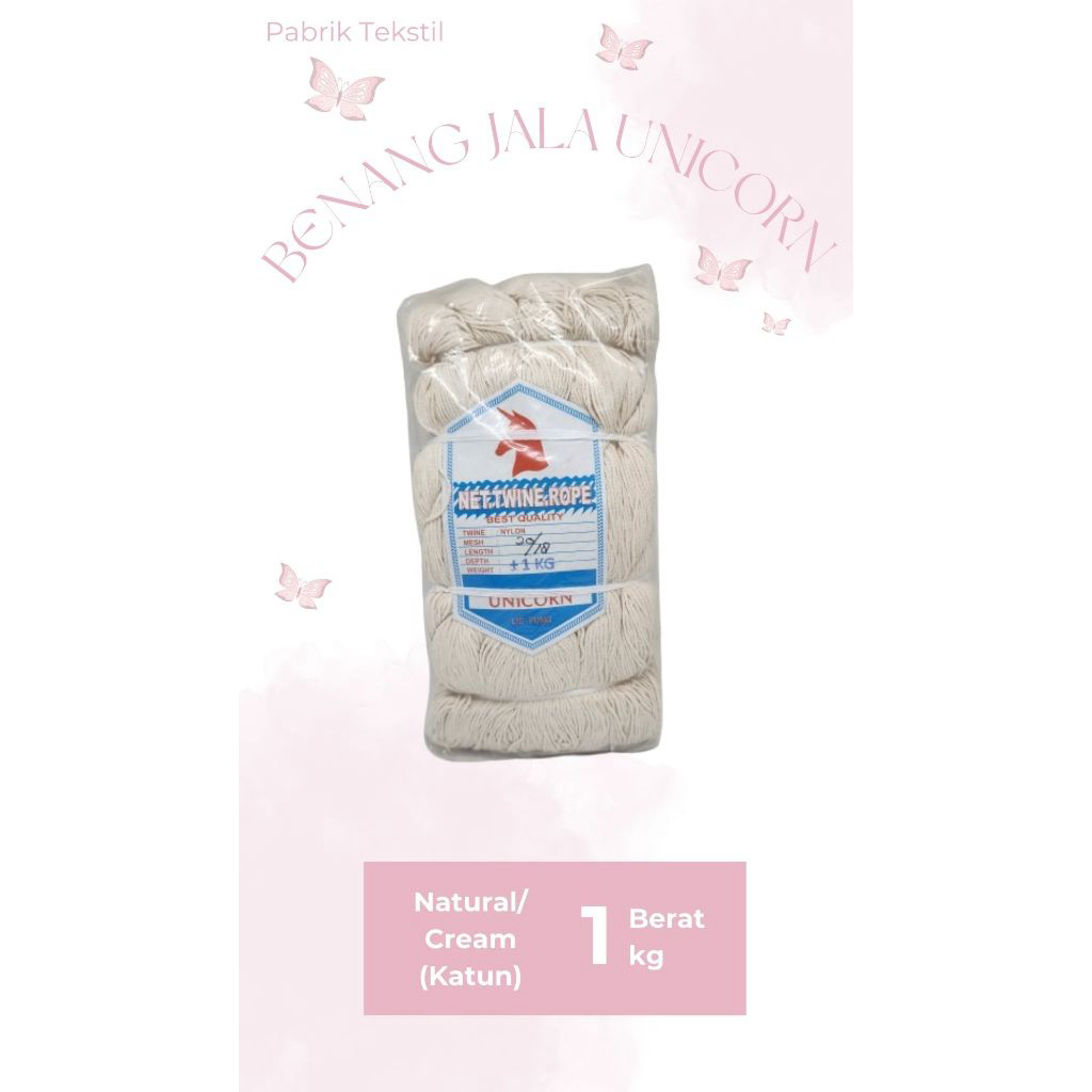 Benang Jala Katun Unicorn / Benang Jala Cotton / Natural/Cream / 1kg