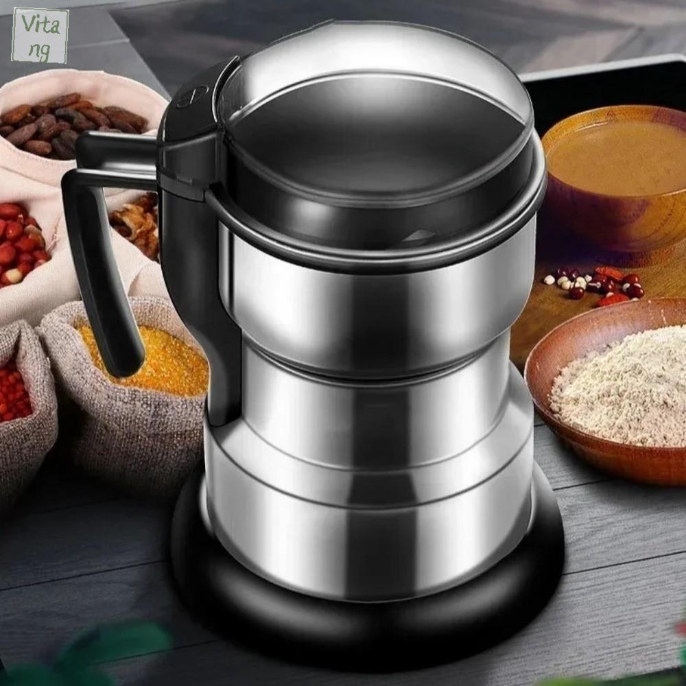 VITANG Công suất cao Máy xay cà phê điện Mài tự động Thép không gỉ Máy xay hạt và các loại hạt Di động Đa chức năng Máy mài Thiết bị nhà bếp