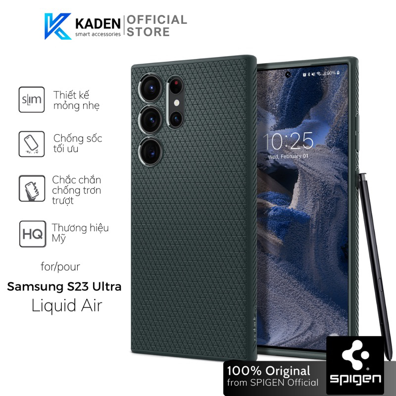 Ốp lưng Spigen Samsung Galaxy S23 Ultra 6.8" 2023 Liquid Air ACS05614 ACS05615