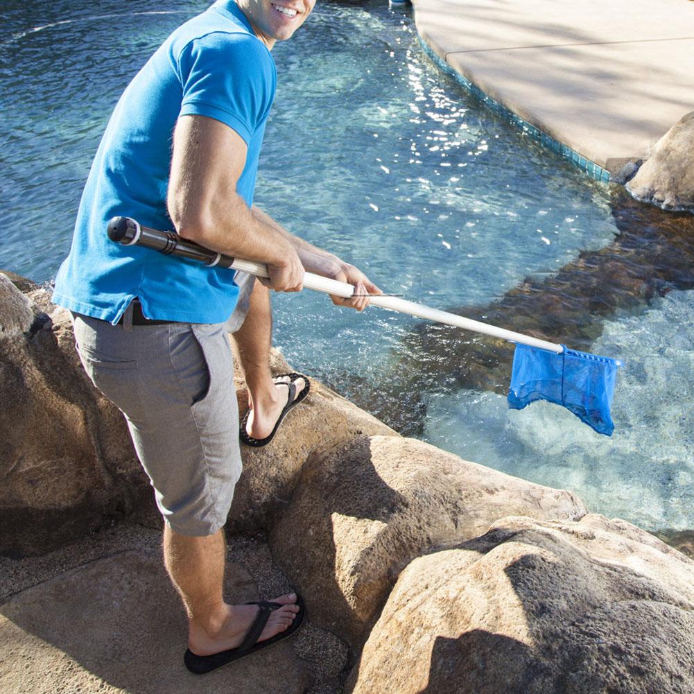 [HomeToolss]Handheld Pool Skimmer Net Rubbish Rake with Fine Mesh for Efficient Leaf and Trash Collection in Garden Pools