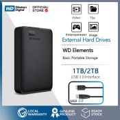 WD Elements Portable External Hard Disk USB 3.0, 1TB/2TB,