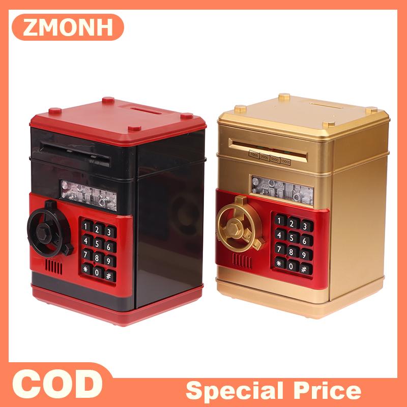 ZMONH 1 Mảnh Công Cụ Lưu Trữ Tự Động Mini Trẻ Em Của Con Heo Đất Ngân Hàng An Toàn Đồng Xu Tiền Mặt Tiền Gửi Mật Khẩu Hộp Gia Đình Tương Tác ATM Con Heo Đất Ngân Hàng
