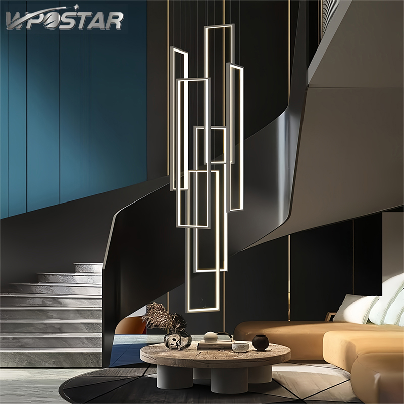 Modern Stair Chandelier Luxury Duplex Villa Rotating Stair Lamps Creative Loft Hanging Lamps Nordic Minimalist Design Drop Lights Dining Restaurant Living Bedroom Simple Atmosphere Rotation ราคา 4,692 บาท*ส่งฟรี