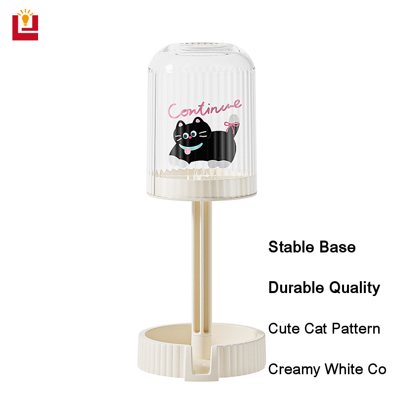 YONUO Charming Bàn Chải Đánh Răng Hoạt hình Bộ sắp xếp hình chú mèo dễ thương, nhựa chất lượng cao, mái vòm chống bụi, đế đa lưu trữ