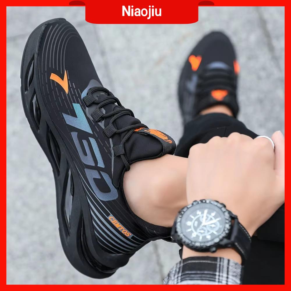 NIAOJIU Chống trượt Giày sneaker nam thường ngày Chống mài mòn Thoáng khí Giày thể thao  Thắt Dây Giày sneaker thời trang Slip-On Dành cho Xuân Thu