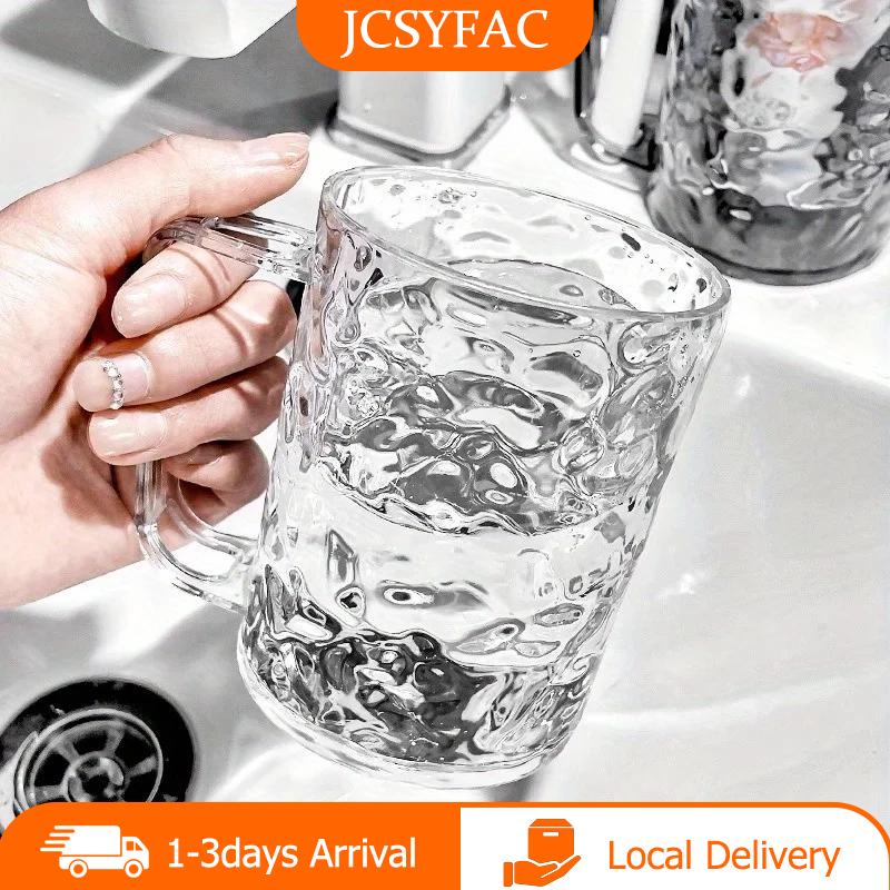 【JCSYFAC】 Nhựa trong suốt nước súc miệng bàn chải đánh răng cup với xử lý lưu trữ lớn chủ cho gia đình phòng tắm Vanity sử dụng