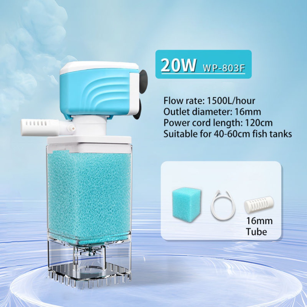 ZENDO12 Hút mạnh Bộ lọc bể cá Xoay 360 ° Chống chảy ngược Bộ lọc chìm Dụng cụ tuần hoàn nước oxy hóa Tiếng ồn thấp Bộ lọc phân cá Nhà - 4