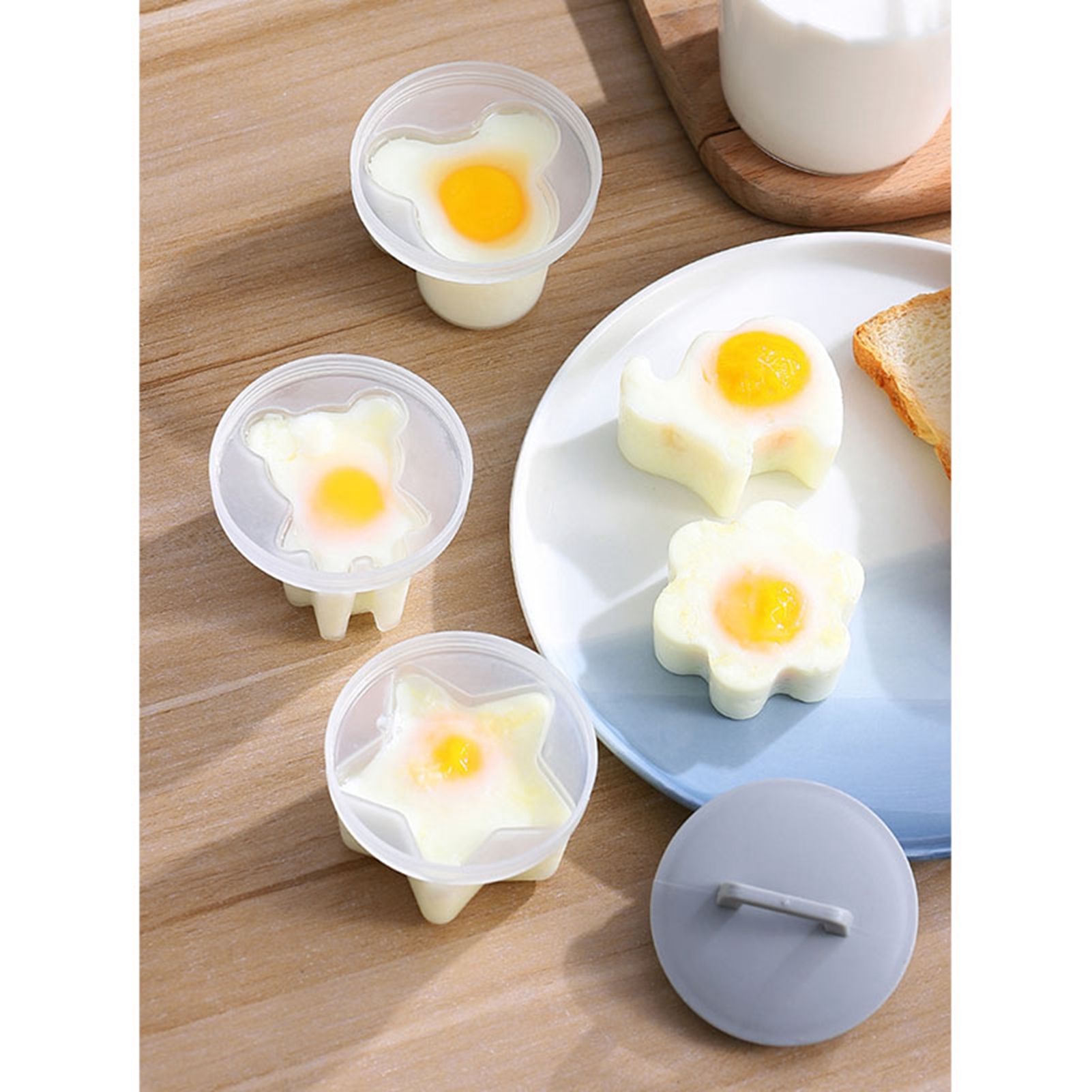 Khuôn Trứng đun sôi dễ thương Ngăn Chặn Thanh hơi nước khuôn trứng với cọ vẽ sơn dầu cho nhà