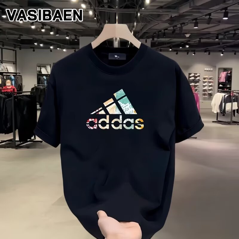 Men's T-shirt casual loose round neck short-sleeve top fashion printed comfortable cotton T-shirt short sleeve