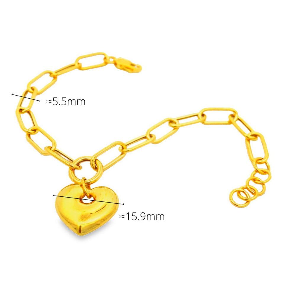 Money Max Gold Women'S 999 24K Solid Gold Beads Chain Bracelet