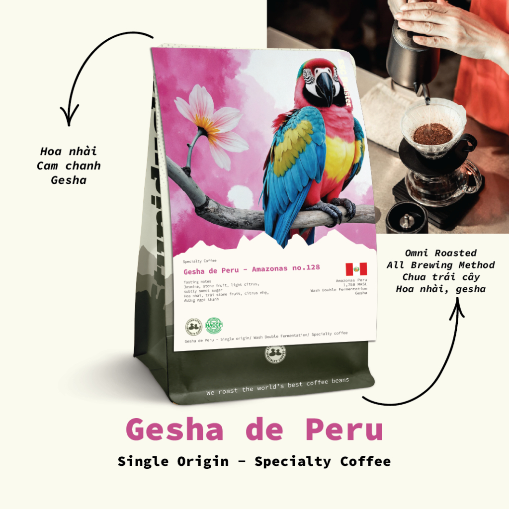 Cà Phê Gesha de Peru Amazonas No.128 - Stupiducks Specialty Coffee ( SSC Roaster)