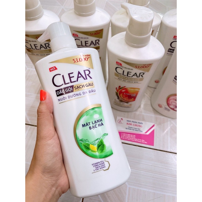 Dầu gội sạch gàu clear bạc hà mát lạnh 630ml