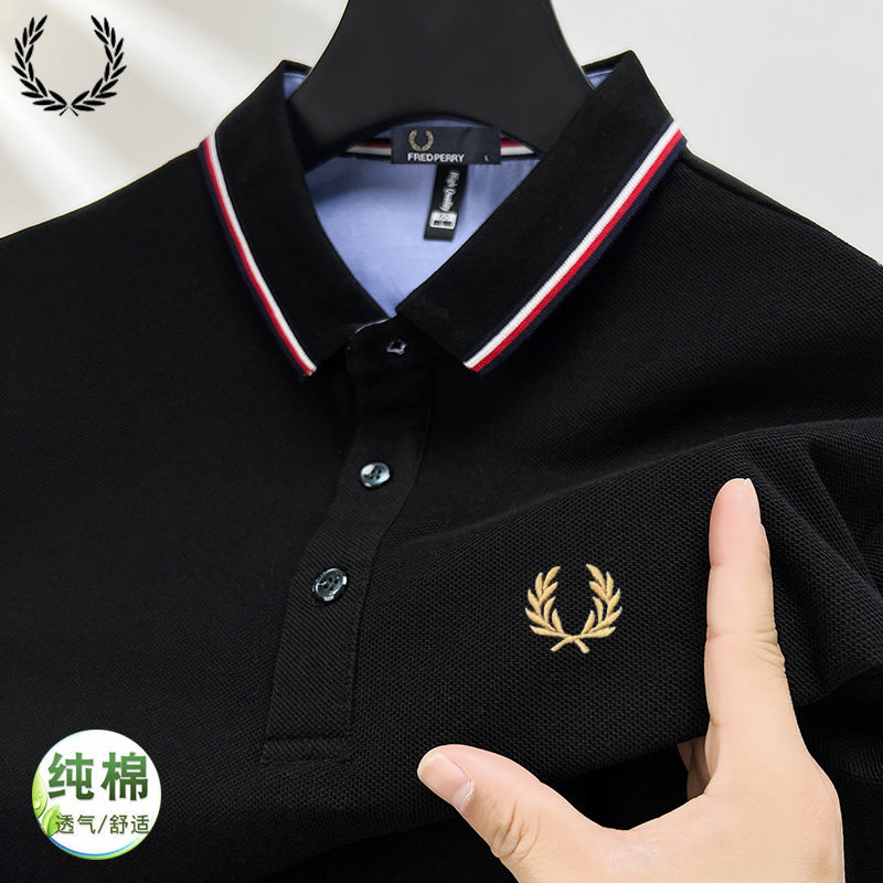 Anh Fred Perry Chính Hãng Châu Âu Và Mỹ Hàng Chính Hãng Tai Lúa Mì nam mới Của Mùa Hè Ngắn Tay T-Shirt Giản Dị Lel Kinh Doanh Áo polo thời trang Hàng Đầu Cho Nam Giới