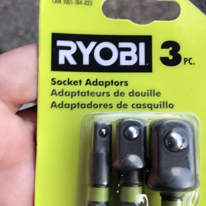 Ryobi Impact Rated Socket Adaptor Set (3-Piece) Gearless Ratchets