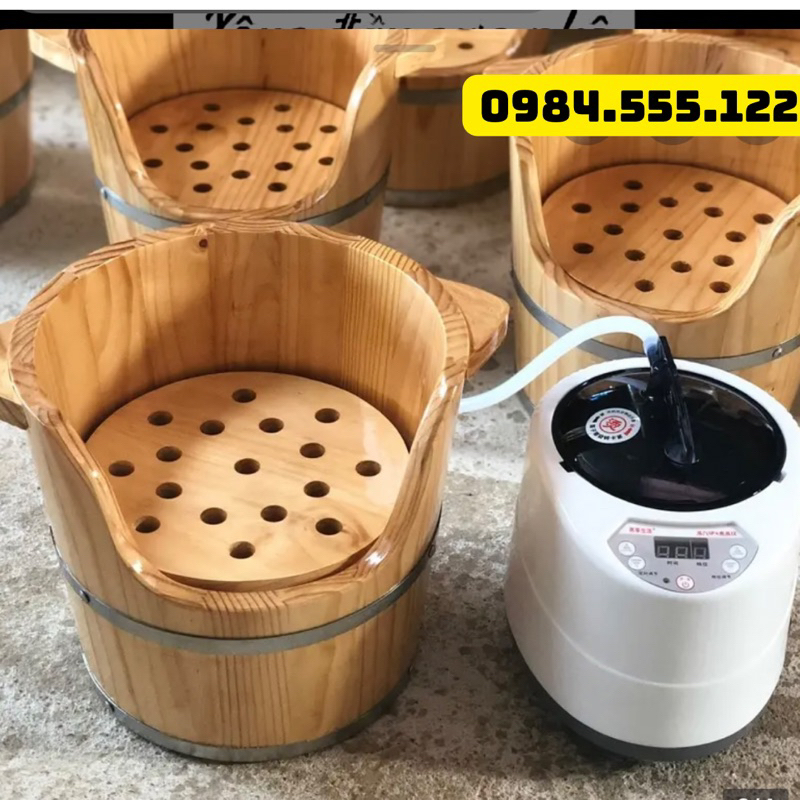 A15 Thùng gỗ xông đầu, bồn xông đầu dưỡng sinh bằng gỗ thông giúp thư giãn, tinh thần minh mẫn, khoẻ mạnh