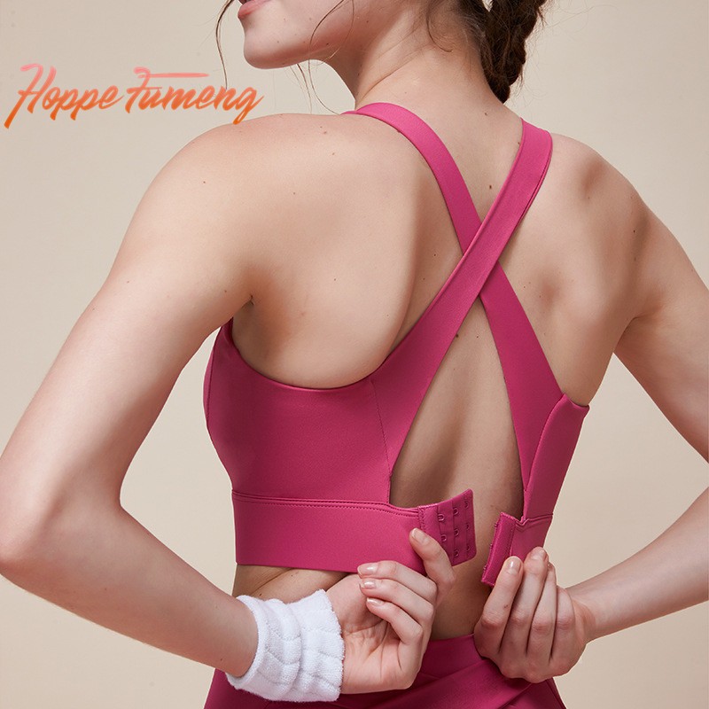 Hoppe Fumeng padded women's yoga bra with buckle at backside