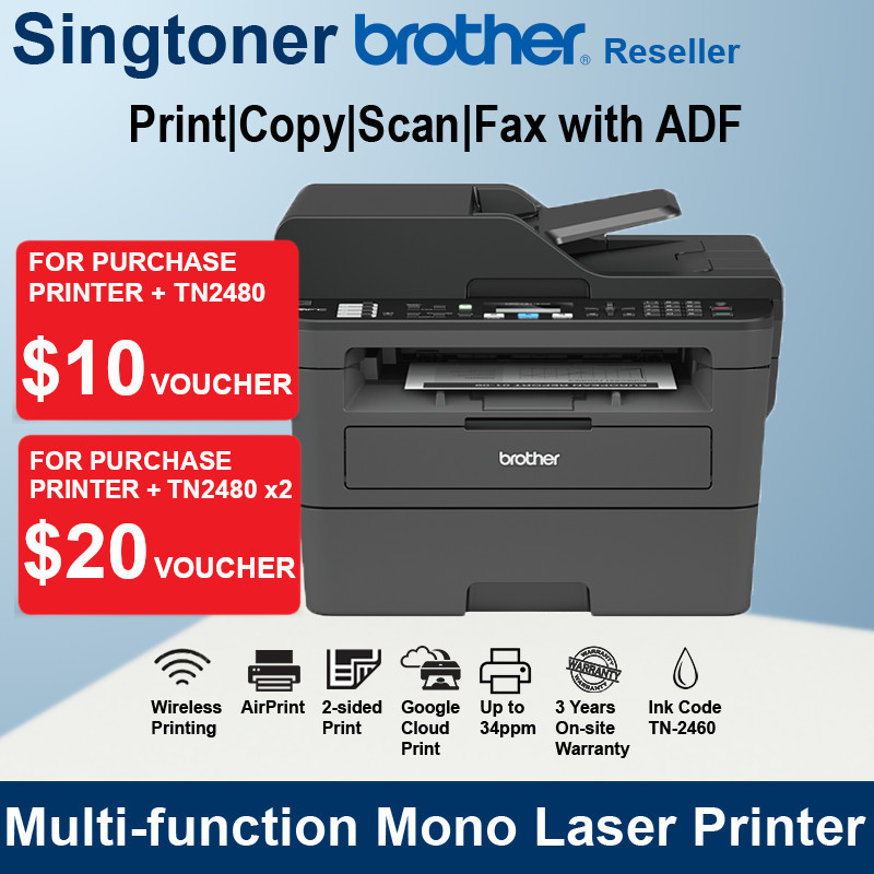 [Local Warranty] Brother MFC-L2715DW 4-in-1 Mono Laser Multi-Function Centre with Automatic 2-sided Printing and Wireless Networking Laser Printer MFC L2715DW L2715 Singapore