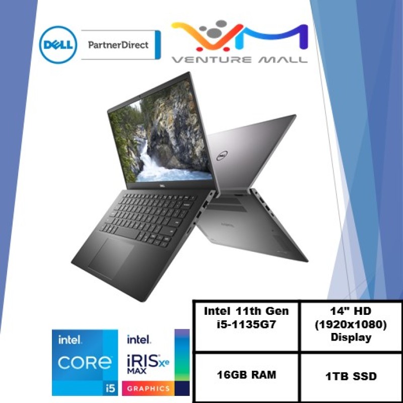 New 11th Gen (READY STOCK) New Vostro 14 5402- i5-1135G7/Win 10 Pro/ Iris® Xe Graphics/16GB RAM/1TB SSD/3yrs onsite warranty