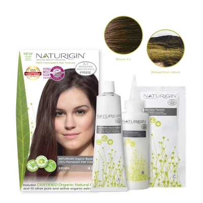 NATURIGIN (4.0 BROWN) 100% Permanent Organic Hair Colour