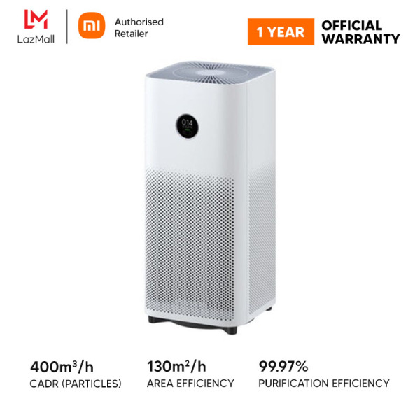Xiaomi Smart Air Purifier 4 OLED Touch Display True HEPA Filter Negative Ion Generator PM CADR 400m³/h 360° Circulation System App+AI Voice Smart Control 130㎡/h Effective Coverage Singapore