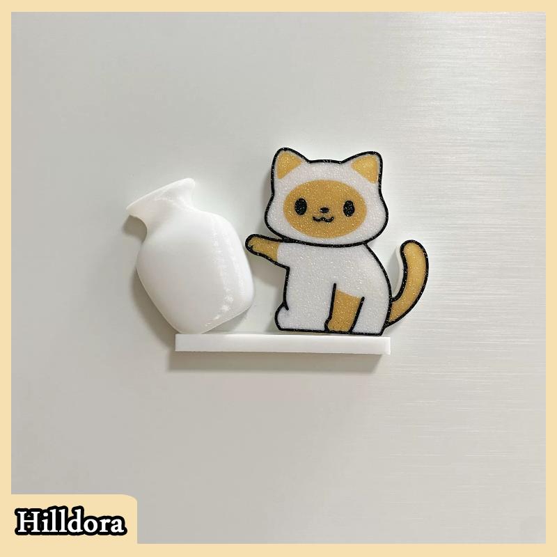 [Hilldora] Mèo Đẩy Bình Nam Châm Tủ Lạnh Trang Trí Nội Thất Tủ Lạnh Nam Châm Mèo Râu Bộ Sưu Tập Hộp Tưởng Niệm Nhà Văn Phòng Trang Trí Nội Thất Cho Món Quà - 5