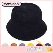 Maxg Warm Bucket Hat Corduroy Soft Fisherman Cap Outdoor Casual Sun Cap Men Women