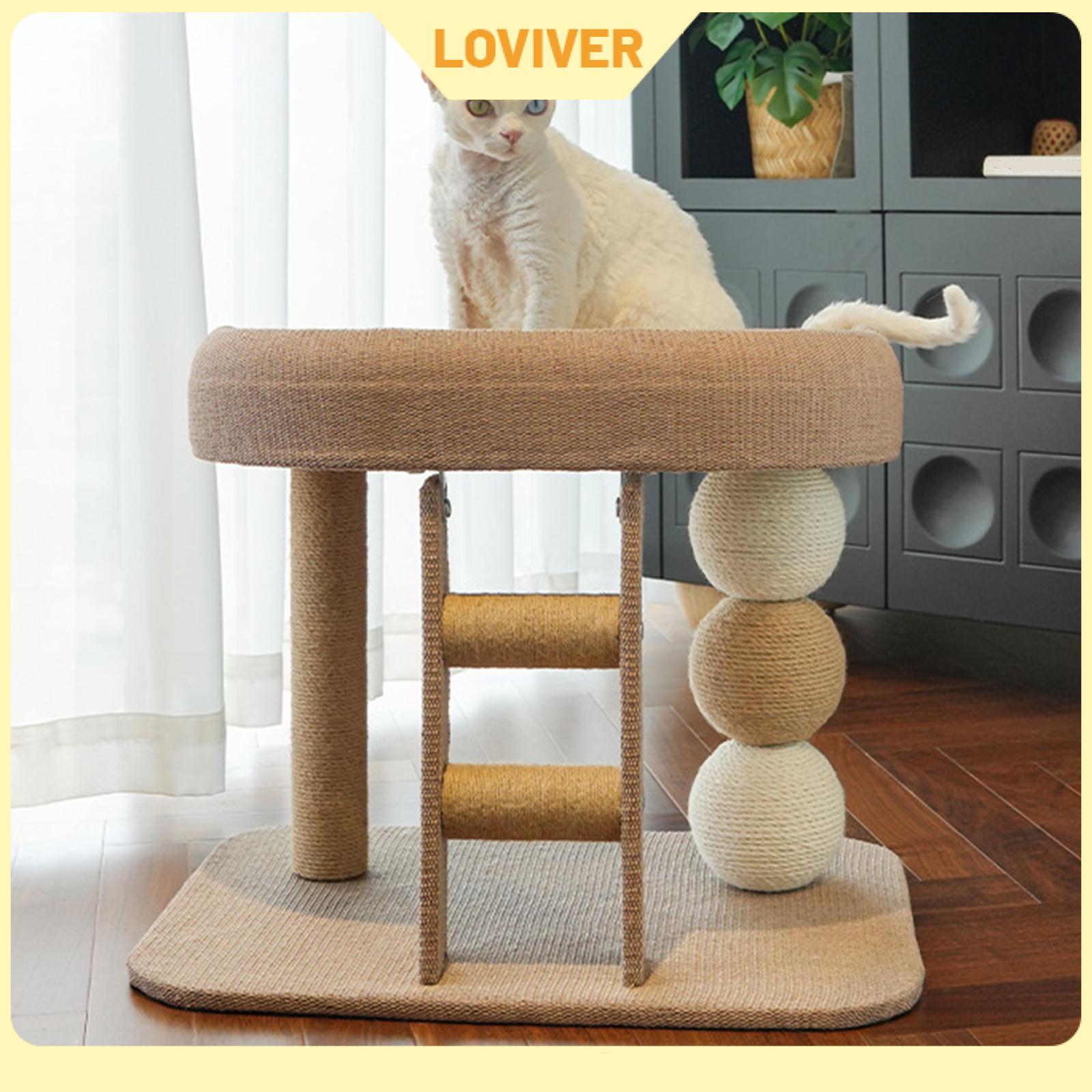 คอนโดแมว ที่ลับเล็บแมว Loviver Small Cat Tree Tower Multifunctional Cat Scratch Post Interactive ของเล่นไม้เชือกกัญชาเฟอร์นิเจอร์สำหรับแมวในร่ม ราคา 16,706 บาท*ส่งฟรี