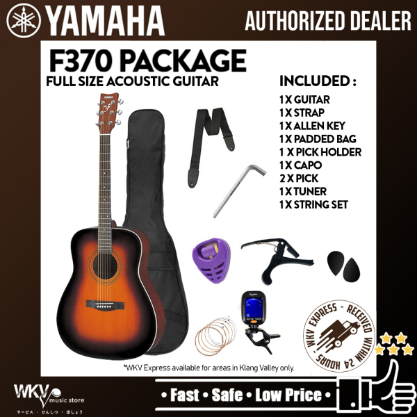 Yamaha F370 Full Size Acoustic Guitar Package - Sunburst (F-370) Malaysia