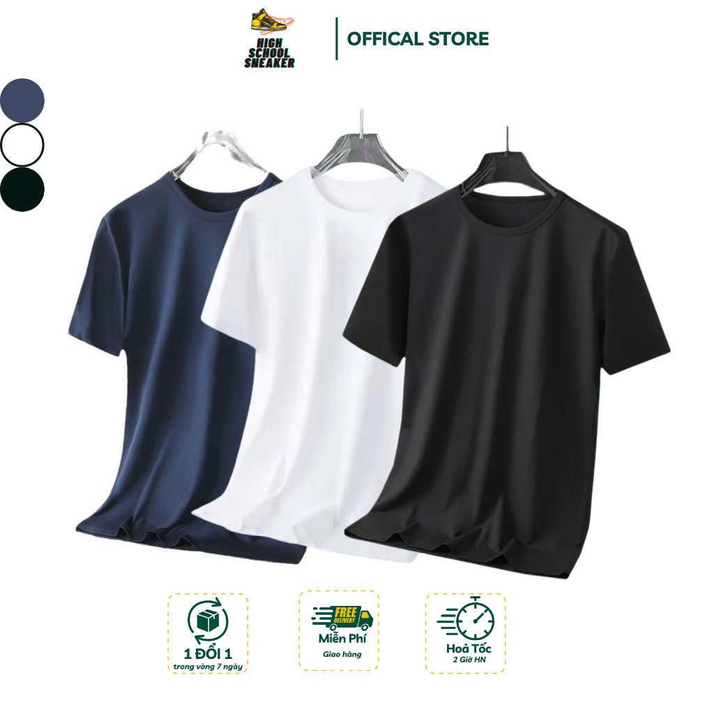 Combo of 3 Men's T-Shirts [Freeship Extra] Made of Super Cheap Cold Elastic Material, Basic Men's T-Shirts in 4 Easy-To-Match Colors - 2