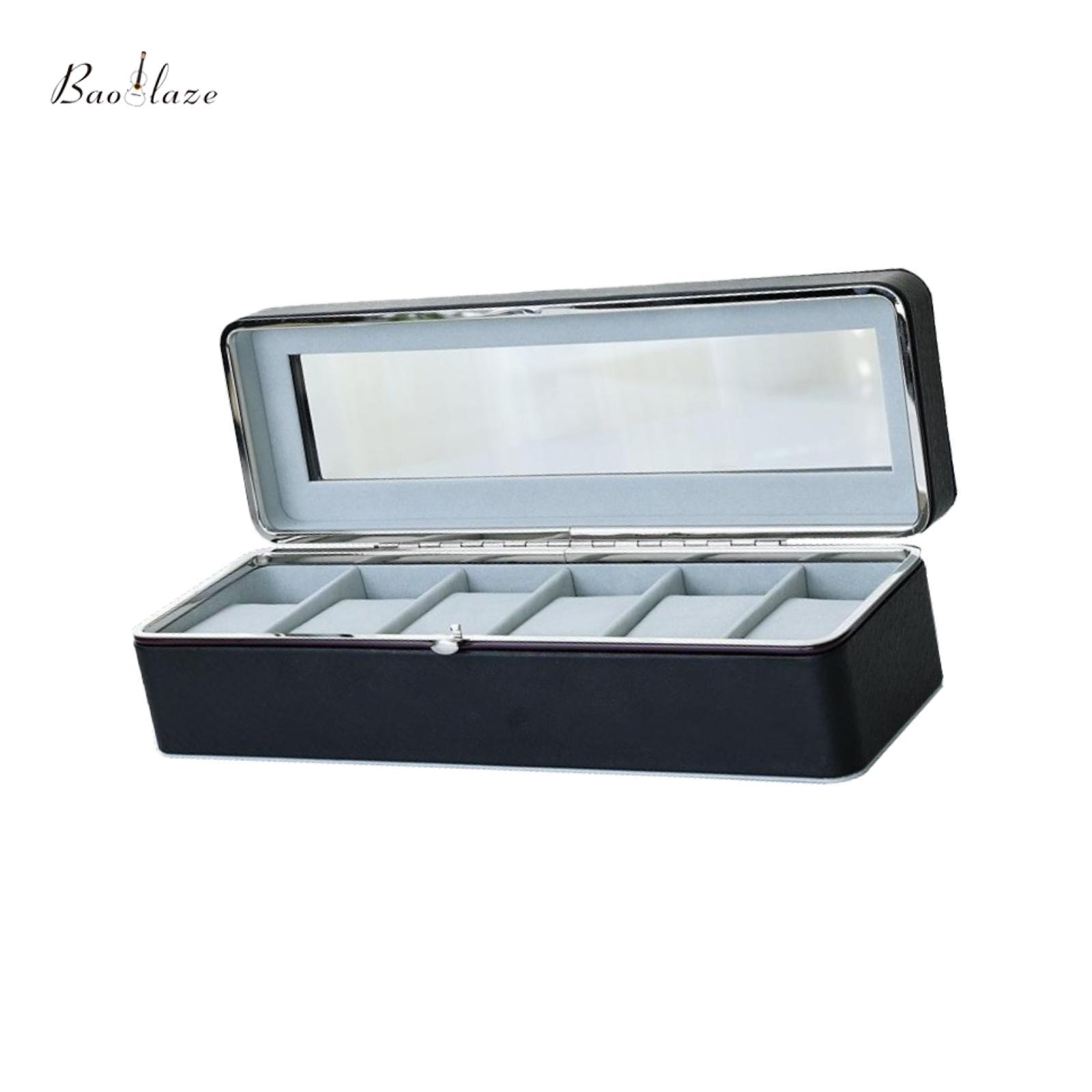 Baoblaze 6 Slots Watches Storage Box Multipurpose Case for Table Dresser Necklace Bracelet Earrings Household Shop Display Men Women ราคา 19,881 บาท*ส่งฟรี