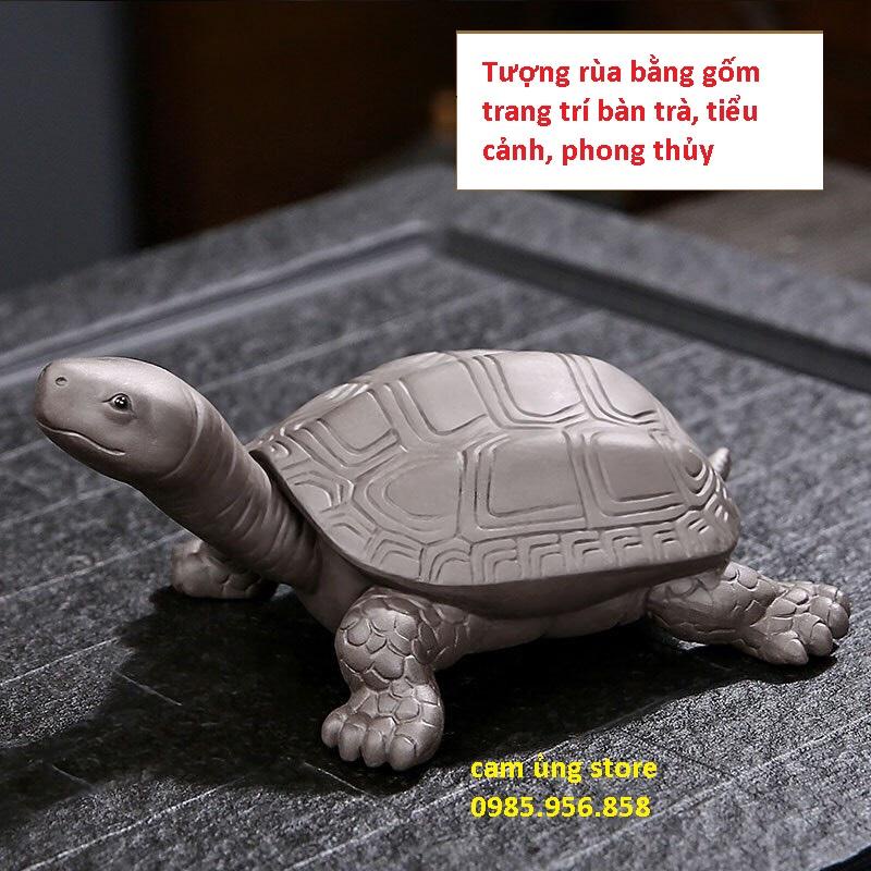 Tượng gốm mô hình rùa - Tượng chú rùa trang trí tiểu cảnh, bàn trà, tượng rùa phong thủy