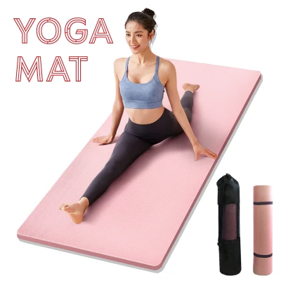[SG Local Seller] Premium Extra Thick 10/15mm Non-Slip Yoga Mat 183cm x 61 cm / Fitness Pilates / Gymnastics Mat (Free storage bag and bandage)
