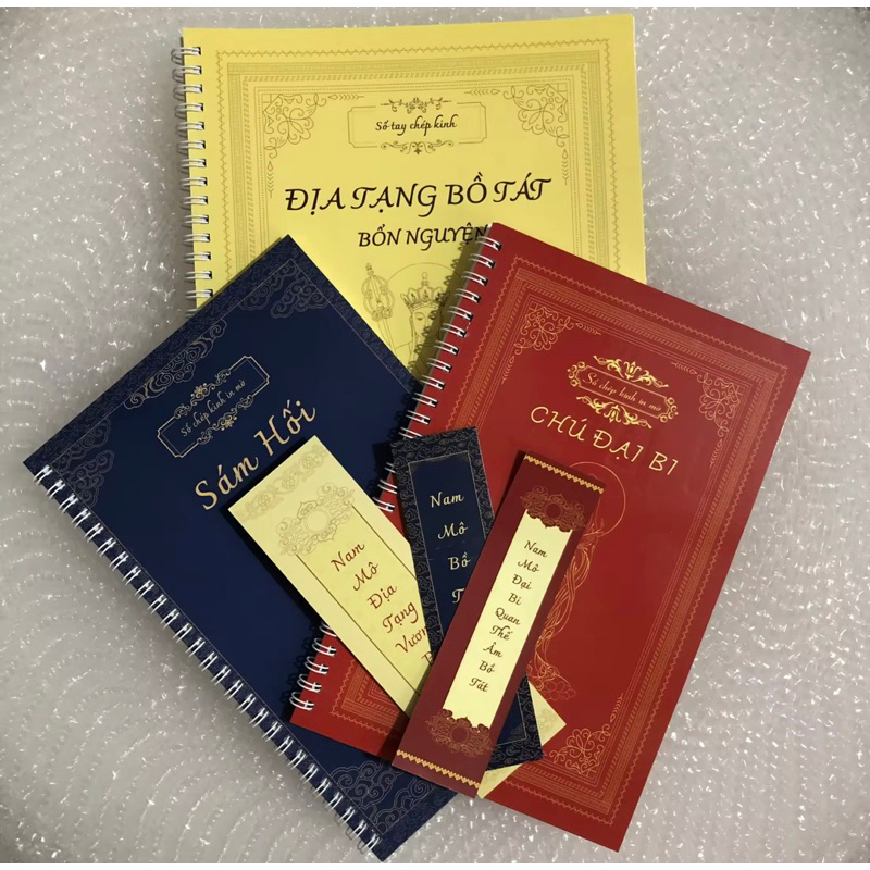 Combo 3 cuốn sổ chép kinh địa tạng, kinh sám hối, chú đại bi