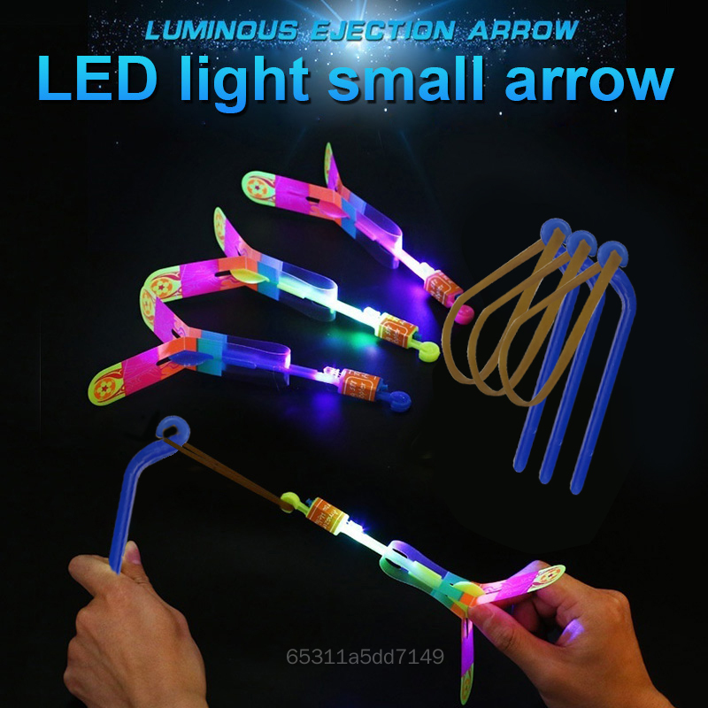 LY 3PCS SET LED Light Arrow Rocket Rotating Flying Toys Outdoor Flashing