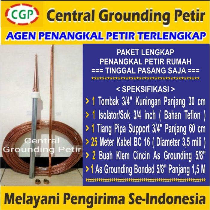 PENANGKAL PETIR 1 TOMBAK ATAS + 25 METER KABEL TINGGAL PASANG.-Shelishop13 Harga 1,105,000 rupiah*Gratis Ongkir