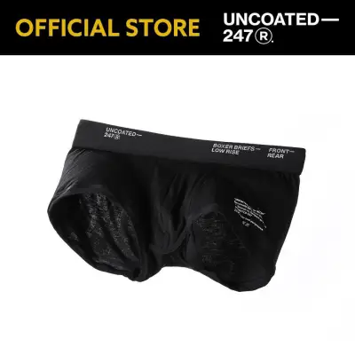 (UNCOATED 247 Store) Boxer Briefs - Low Rise (Simple Black) Blank Corp