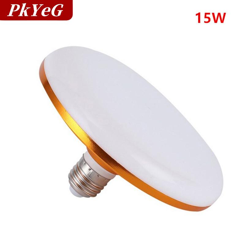 [COD] PkYeG 220V LED bóng đèn E27 LED Đèn siêu sáng 15W UFO LED đèn trong nhà lạnh trắng chiếu sáng bảng đèn nhà để xe ánh sáng