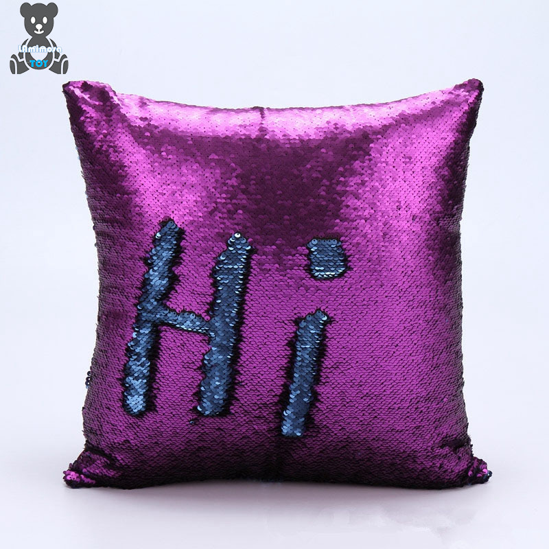 Hai lớp và hai màu họa tiết sequin biến gối tựa lưng gối 40*40cm