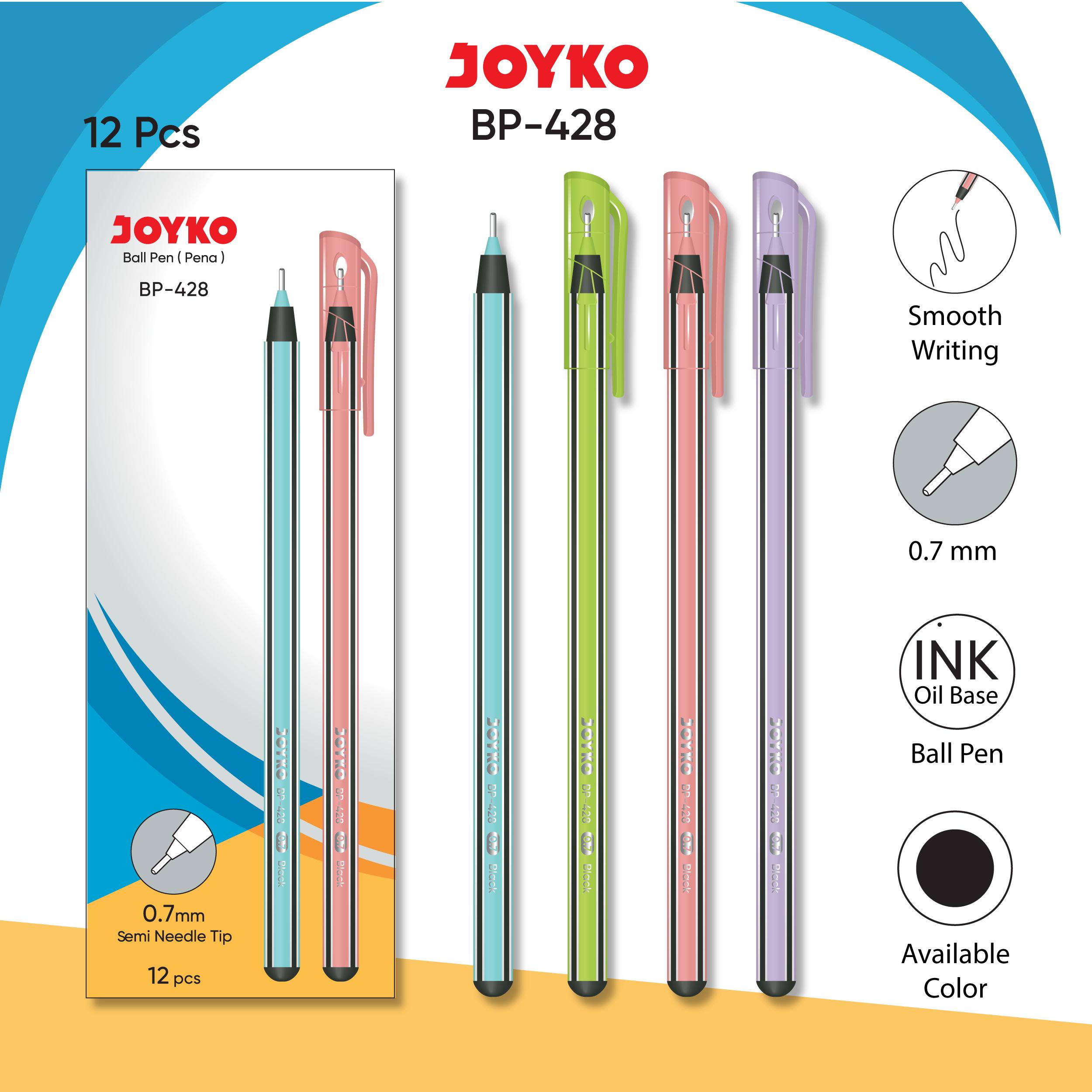 JOYKO Ball Pen Pulpen 1 Pack BP-428 Strong Mind 0.7mm Isi 12 Pcs