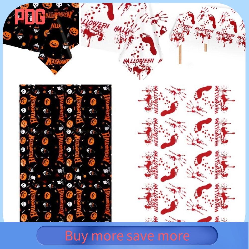 PDG Nhựa Khăn trải bàn Halloween Ma bí ngô Trang trí bàn Khăn trải bàn hình dơi ma quái Đồ dùng theo mùa Tôn màu Khăn trải bàn trang trí ma quái Tiệc Halloween