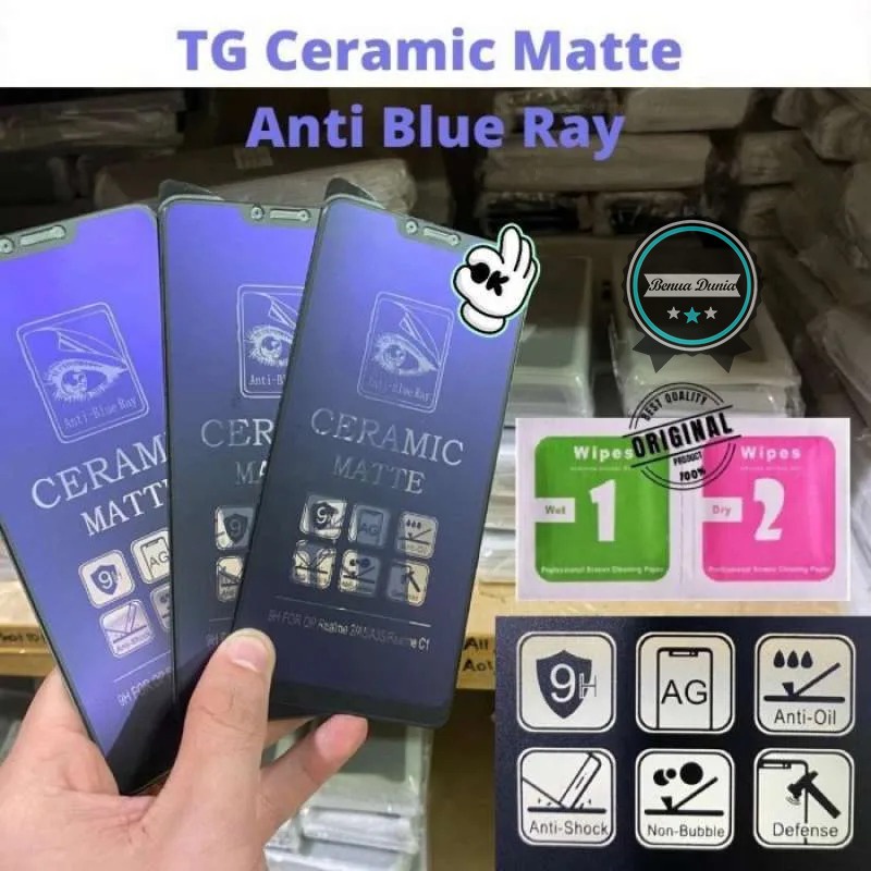 TEMPRED GL BLUE MATTE KERAMIK CERAMIC VIVO V5 V11 V15 PRO V17 V19 V20 SE V21 V22 V23 V23E V7+ V21E V25 V25E Y15S Y83 Y81 XID3293 Harga 15,449 rupiah*Gratis Ongkir