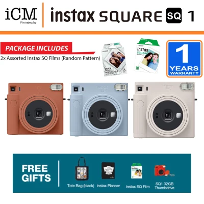 Fujifilm Instax Square SQ1 Kit - Freebies : Instax SQ Album, Instax SQ Star Illumination Film and SQ White Marble)