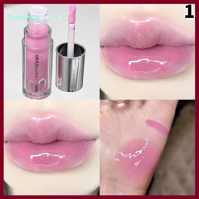 yunshataoxf Cappuvini long lanh môi men lâu dài ánh sáng lung linh gương nước son bóng không thấm nước thạch Plumping son môi tạo nên dưỡng ẩm môi tint - 2
