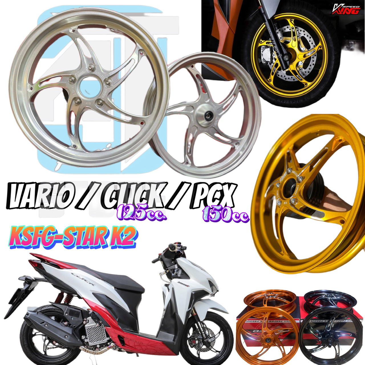 MÂM CNC FORGED RIM KINGSPEED KSSTARCL-02 VARIO 150 / CLICK 125 / PCX