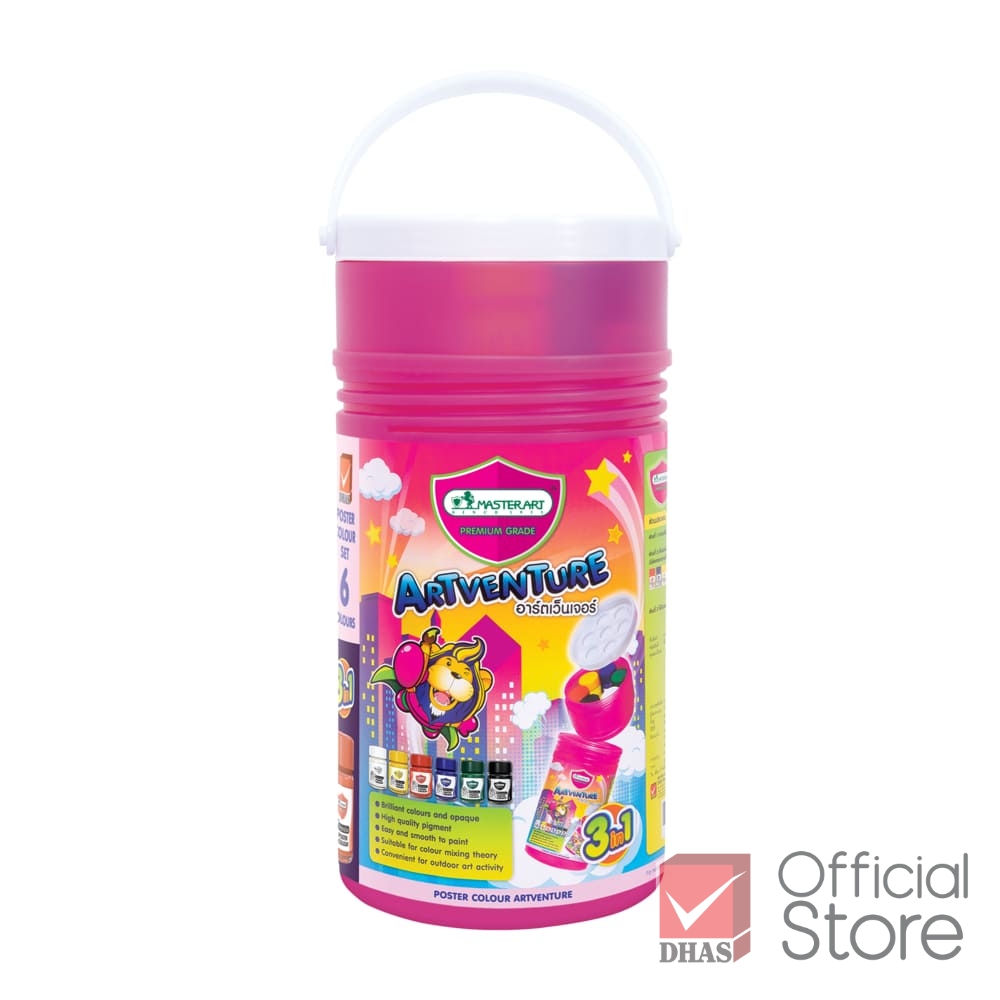 Bộ Màu Poster 6 màu 15ml Master Art Artventure – Màu Vẽ Học Sinh Màu Tô Tranh Tặng Khay Pha & Lọ Nước