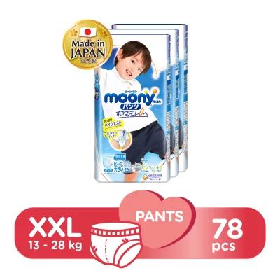 Moony Airfit Baby Diapers Boy (Pants) XXL (13-28 kg) - 78 pcs (3 packs)